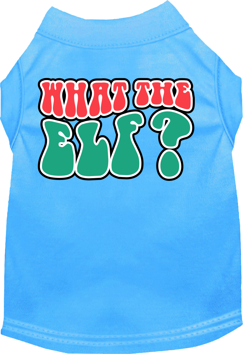 What the Elf Screen Print Dog Shirt Bermuda Blue Size 5X